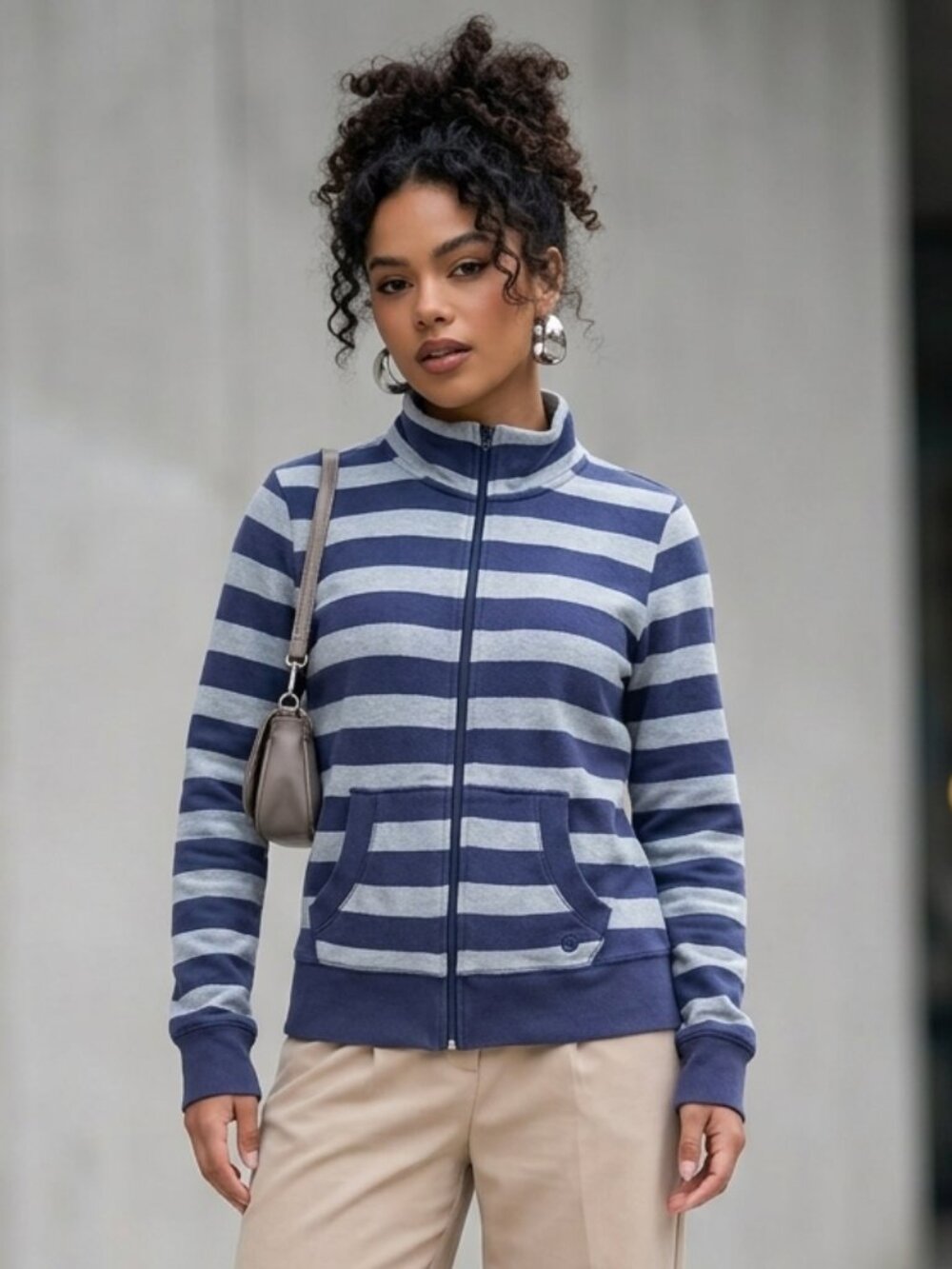 GVS Youth Large Striped Full Zip Sweatshirt Jacket Fits Adult Women's Small